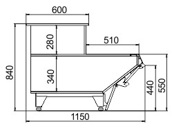 Схема холодильної вітрини Missouri sapphire NK 115 cash desk