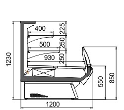 Схема холодильної вітрини Symphony luxe MG 120 cascade M