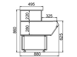 Схема холодильной витрины Prima NG 088 cash desk